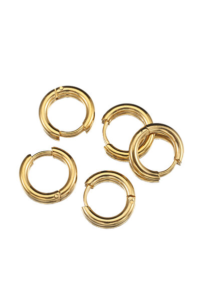 Choice 10 قطع من حلقات الأذن المصنوعة من الفولاذ المقاوم للصدأ، ذهبية اللون، ...