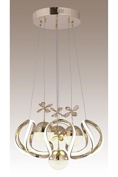 ÖZGÜL AYDINLATMA Yummy 3 Renk Gold ( Sarı Beyaz Ve Gün Işığı )  KUMANDALI Led Kristal Taşlı Avize