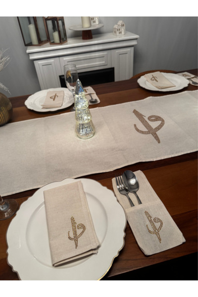 Menar Tasarım Elif Vav Set de tacâmuri brodate pentru șaibă, tacâmuri, set de...