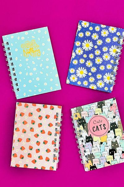 Patladı Gitti Mini 4-Piece Colorful Patterned Spiral Notebook