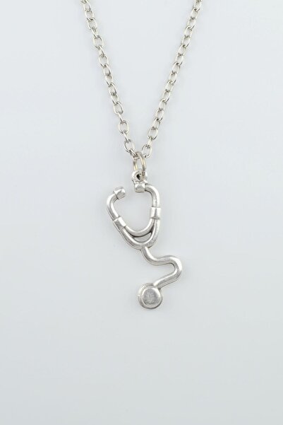 Bu Farklı Doktor Steteskop Gümüş Kaplama Düz Zincir Kolye