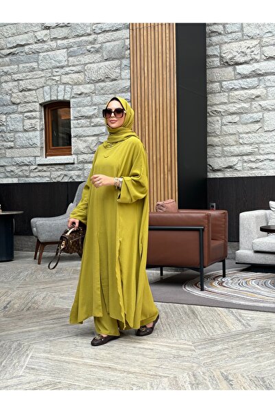 sevannaluxurydesign Parçalı yırtmaçlı tunik & pantolon takım