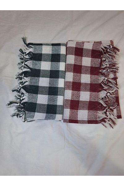 GÖZDE TEKSTİL 2-Piece Checkered Table Cloth Tablecloth