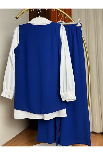 SMY Triple Suit with Chiffon Shirt, Crepe Fabric, Pants and Jumpsuit