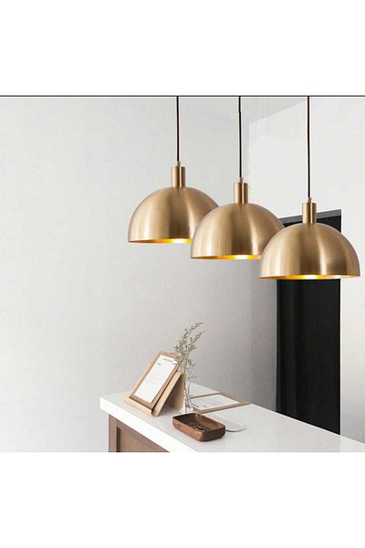 demet habek mylights Mylights Matte Yellow Finish Table Top Triple Chandelier Modern Sports Chandelier 100 Case