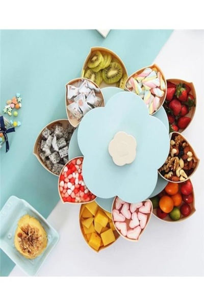 Gazella ticaret Çok Amaçlı Dönebilen Portatif Çerezlik Çift Katlı Saklama Kutusu