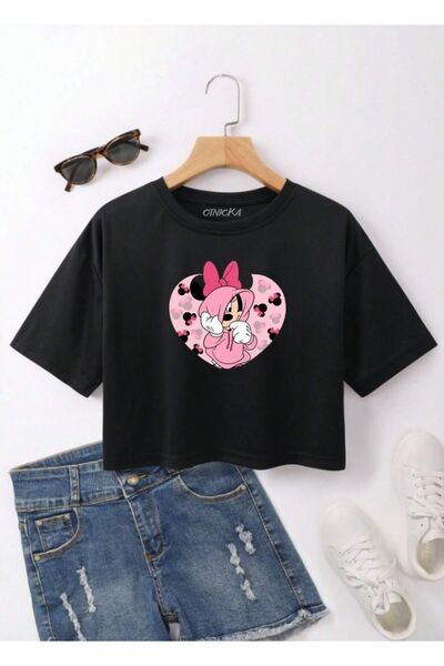 OTNICKA Tricou Crop pentru femei cu imprimeu Regular fit