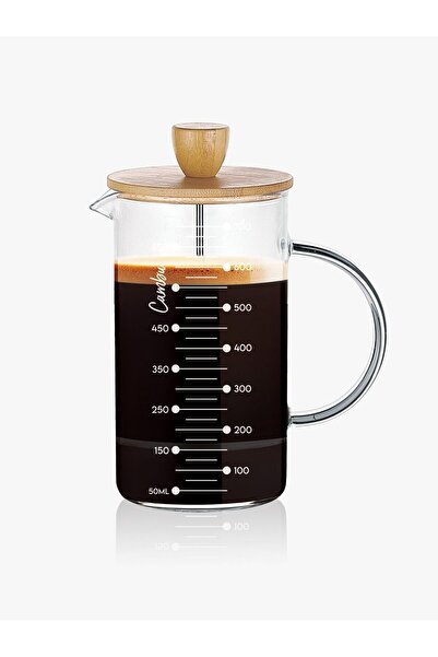 Cambu 700 ml French Press with Bamboo Lid Borosilicate Fire Resistant Glass 3 in 1