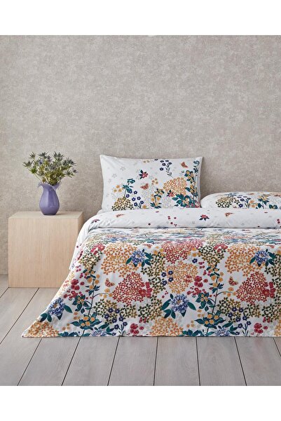 English Home 200x220 cm Set cuvertură de pilota din bumbac verde-roșu Spring Awakening