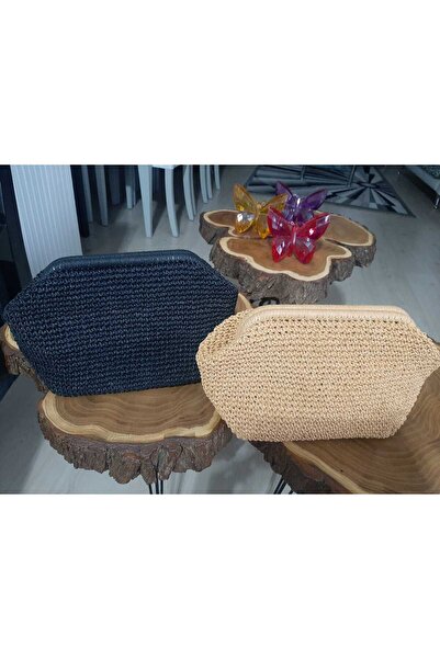DISENOBAG Hasır Clutch Burslu Çanta