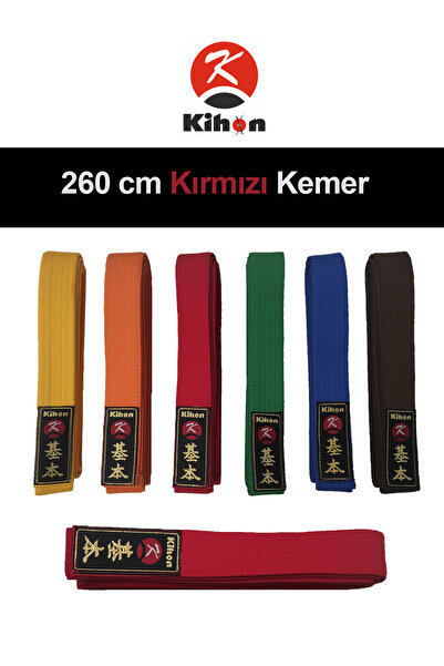 Kihon Kırmızı Kemer 260 cm Karate / Judo / Aikido / Taekwondo Kemer