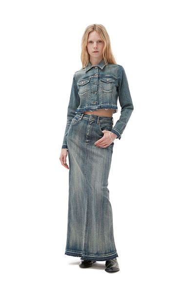 VibeGaia Fusta lungă din denim cu detaliu de fante
