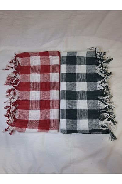GÖZDE TEKSTİL 2-Piece Checkered Table Cloth Tablecloth