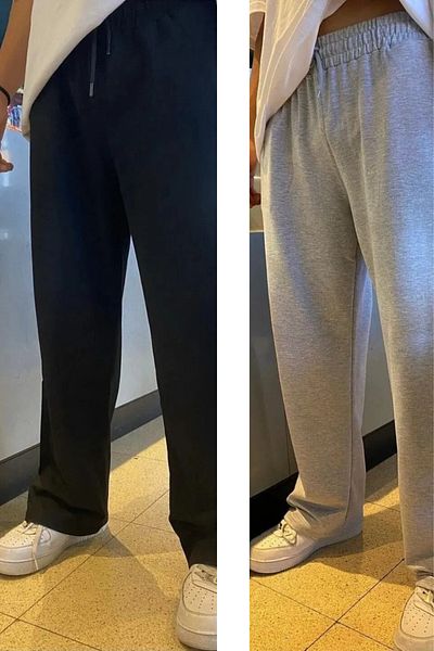 EydaMoon Men's 2 Pack Style Wide Leg Full Fit 4 Season Sweatpants