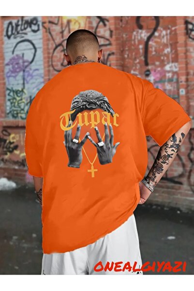 oneagılyazı تي شيرت توباك كبير الحجم بطبعة خلفية