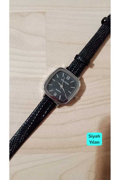 Brality Vintage Minimal Retro Women Wristwatch Oval Model.. Silver Case... Black Dial... Black Cord...0099
