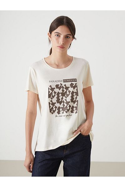LC Waikiki New Season Crew Neck Printed Women's T-Shirt - S5Fc37Z8