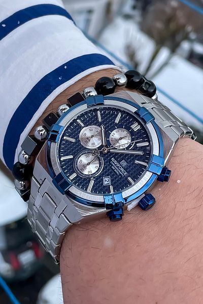 Naviforce New Season Steel Cord Men's Wristwatch Bracelet with Gift Father's Day Gift