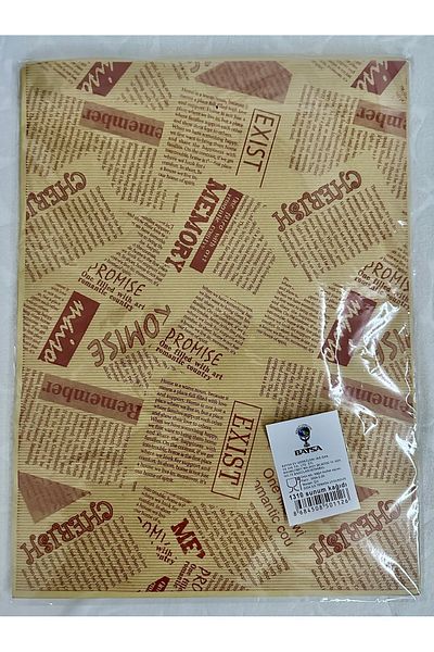 SYN AKSESUAR Self Patterned Oil Paper |   50 Vintage Newspaper Pattern Presentation Papers |   Vintage Oil Paper