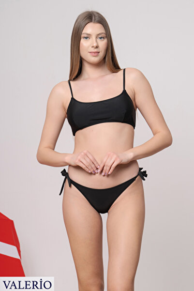 valerio Strapless Strap Bikini Suit with Thick Rope Tie at the Bottom