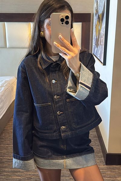 JaMolls DESIGN BLUZON PLIAT MINI FUSTA JACHETA PINTEREST ECHIVALENT STRÂNS COSTUME DUBLU DENIM