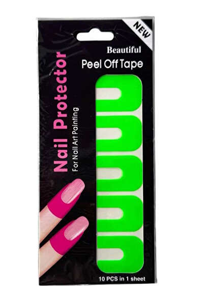 CAŞ DEKORASYON Açık Yeşil Renk 10'lu Oje Koruyucu Soyulabilir Manikür Bandı