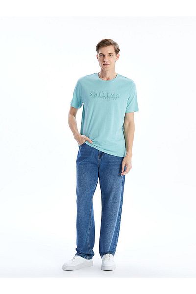 LC Waikiki Ανδρικό μπλουζάκι LCWAIKIKI Classic Crew Neck με στάμπα χτενισμένο βαμβακερό