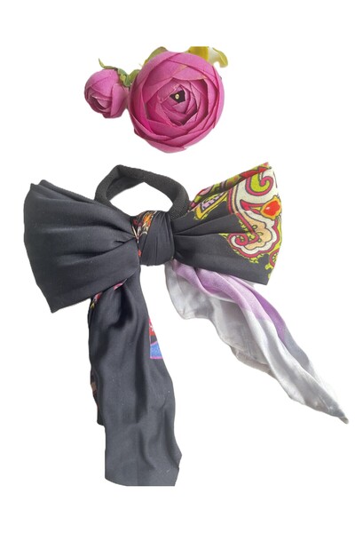 BERG ATELIER Атласний бант ретро-гумова пряжка