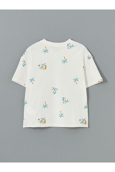LC Waikiki Lcw Kids Crew Neck Patterned Combed Cotton Baby Boy T-Shirt