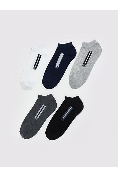 LC Waikiki LCW ACCESSORIES Мъжки чорапи до глезена с шарки, комплект от 5 броя