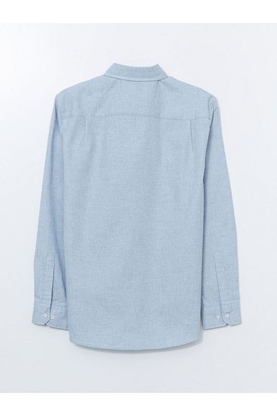 LC Waikiki Ανδρικό πουκάμισο με μακρυμάνικο Dobby SOUTHBLUE Regular Fit