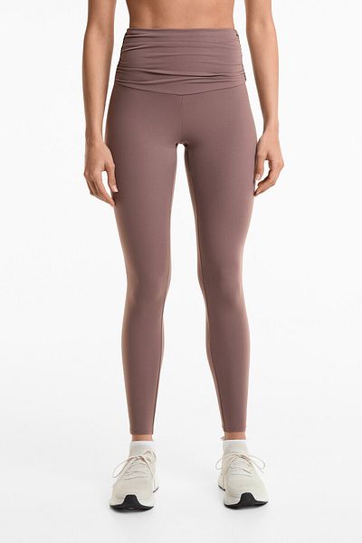 Oysho Comfortlux high rise ankle-length leggings with gathered waist