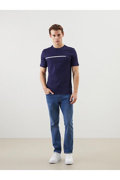 LC Waikiki Ανδρικό μπλουζάκι LCWAIKIKI Classic Crew με κοντό μανίκι με στάμπα χτενισμένο βαμβακερό