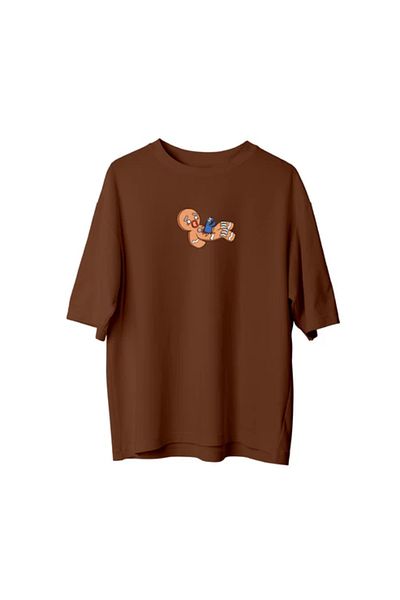 npLStore Унисекс тениска с щампа на бисквитки, голям размер, 100% памучен размер