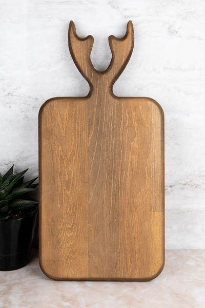 Dolkin Home Wooden Deer Cutting Board Cheese Presentation Serving Board Natur...