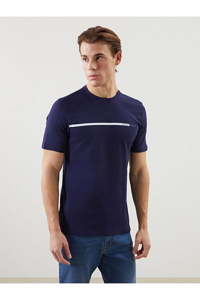 LC Waikiki Ανδρικό μπλουζάκι LCWAIKIKI Classic Crew με κοντό μανίκι με στάμπα χτενισμένο βαμβακερό