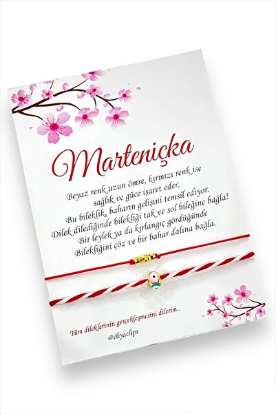 Eliya Clips Marteniçka Altın Sarısı Nazar Boncuk Ve Dorica Boncuk Detaylı Hed...