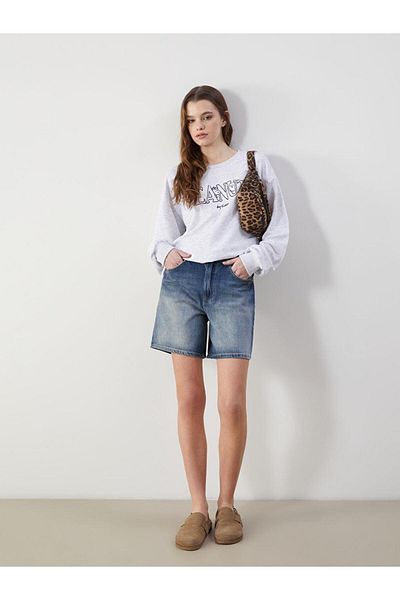 LC Waikiki Pantaloni scurți de jeans pentru femei XSIDE cu talie înaltă, cu potrivire extra strânsă