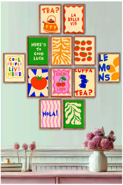 UNT Cadru cu imprimeu Fun, abstract, minimalist, modern, decor pentru aliment...