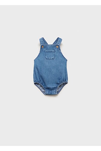 MANGO Baby Cotton Denim Jumpsuit