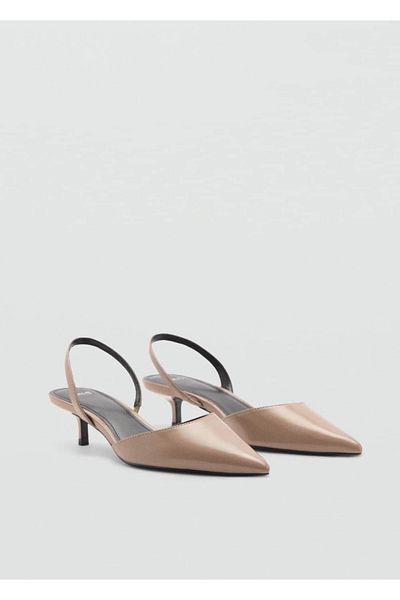MANGO Woman Buty typu slingback na obcasie typu kociak