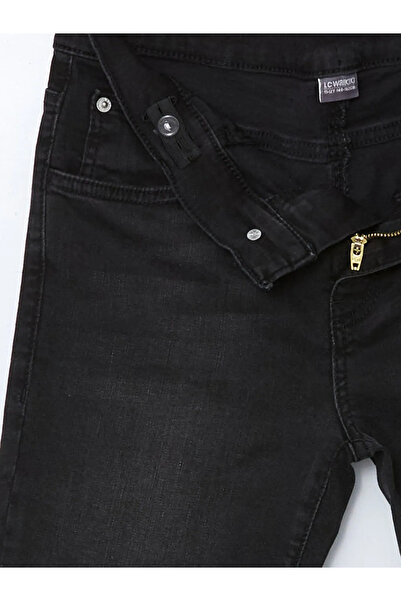 LC Waikiki LCW Kids Siyah Beli Ayarlanabilir Lastikli Erkek Çocuk Jean Pantolon