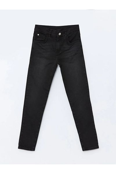 LC Waikiki Lcw Kids Black Boys' Jeans Pants with Adjustable Elastic Waist