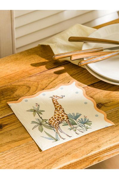 LC Waikiki Lcw Home Giraffe Printed Paper Napkins 20Pcs