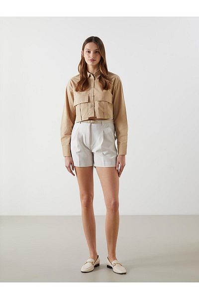 LC Waikiki Lcw Vision Waist Belted Loose Fit Women's Shorts