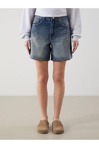 LC Waikiki Pantaloni scurți de jeans pentru femei XSIDE cu talie înaltă, cu potrivire extra strânsă