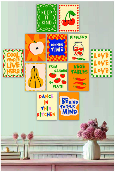 UNT Distracție, abstract, minimalist, modern, decor alimentar și de bucătărie, set de 12 picturi 3