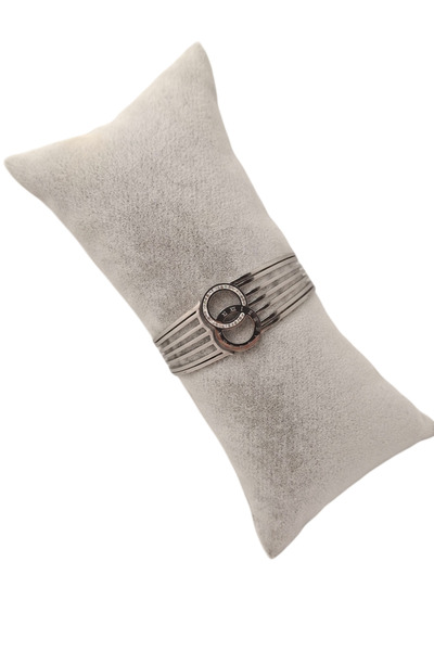 Han Ticarethane Silver Color Roman Numeral Model Steel Handcuff Bracelet