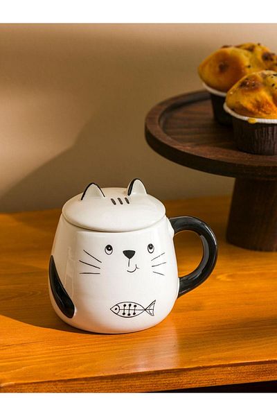 LC Waikiki Lcw Home Porcelain Mug with Cat Figure