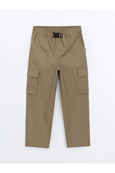 LC Waikiki Pantaloni cargo pentru băieți LCW Kids kaki cu talie elastică